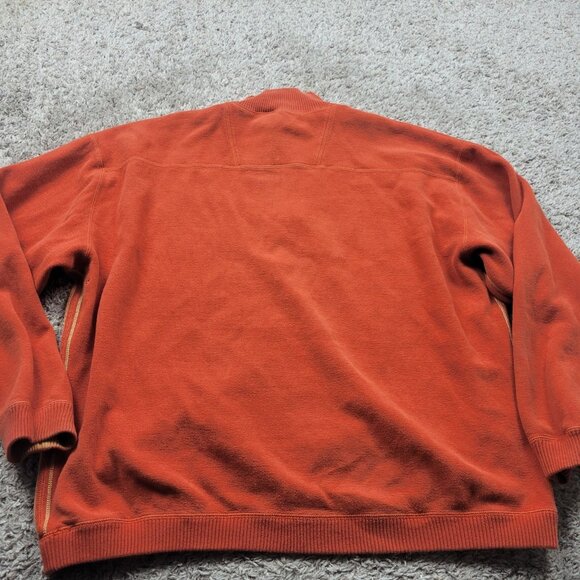 Tommy Bahama Sweater Mens XL Orange Reversible 1/4 Zip - Picture 8 of 9